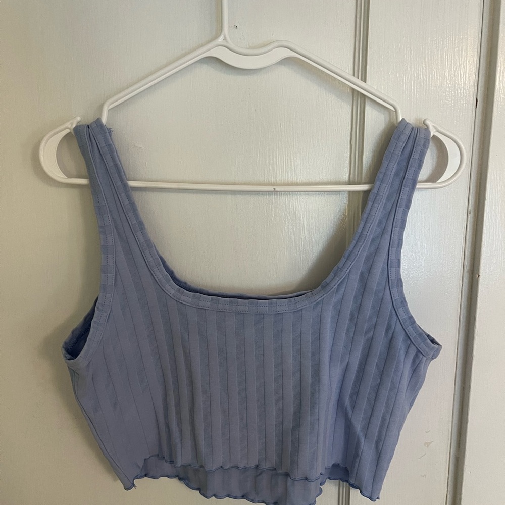 Aerie Blue Ribbed Mini Skirt Set - Picture 3 of 8